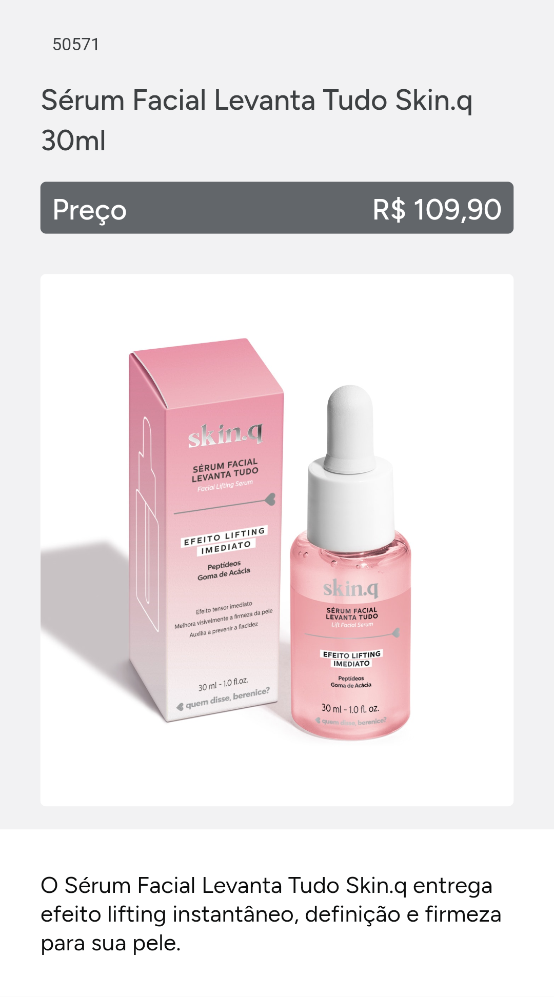 Serúm facial Levanta tudo QDB