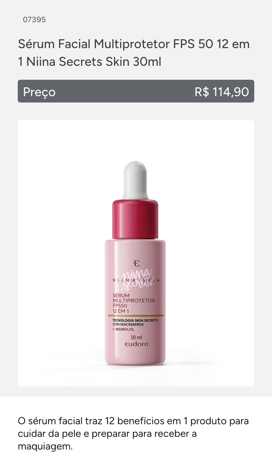 Serum Multiprotetor FPS50 EUDORA NIINA SECRETS