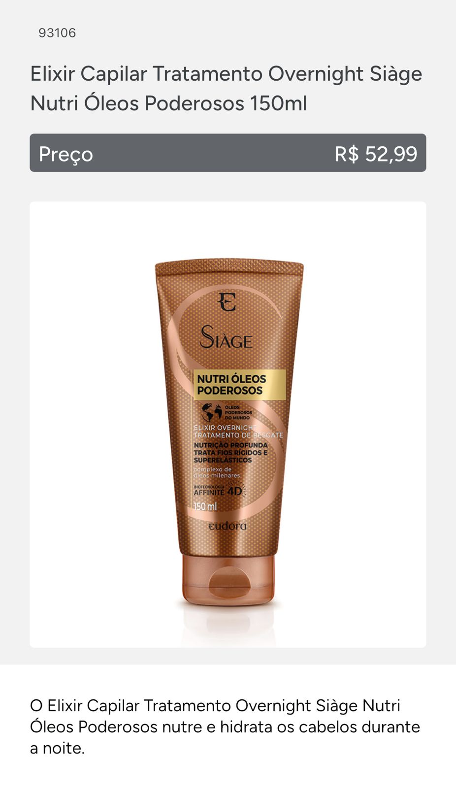 Kit SIAGE NUTRI ÓLEOS PODEROSOS 3 itens EUDORA