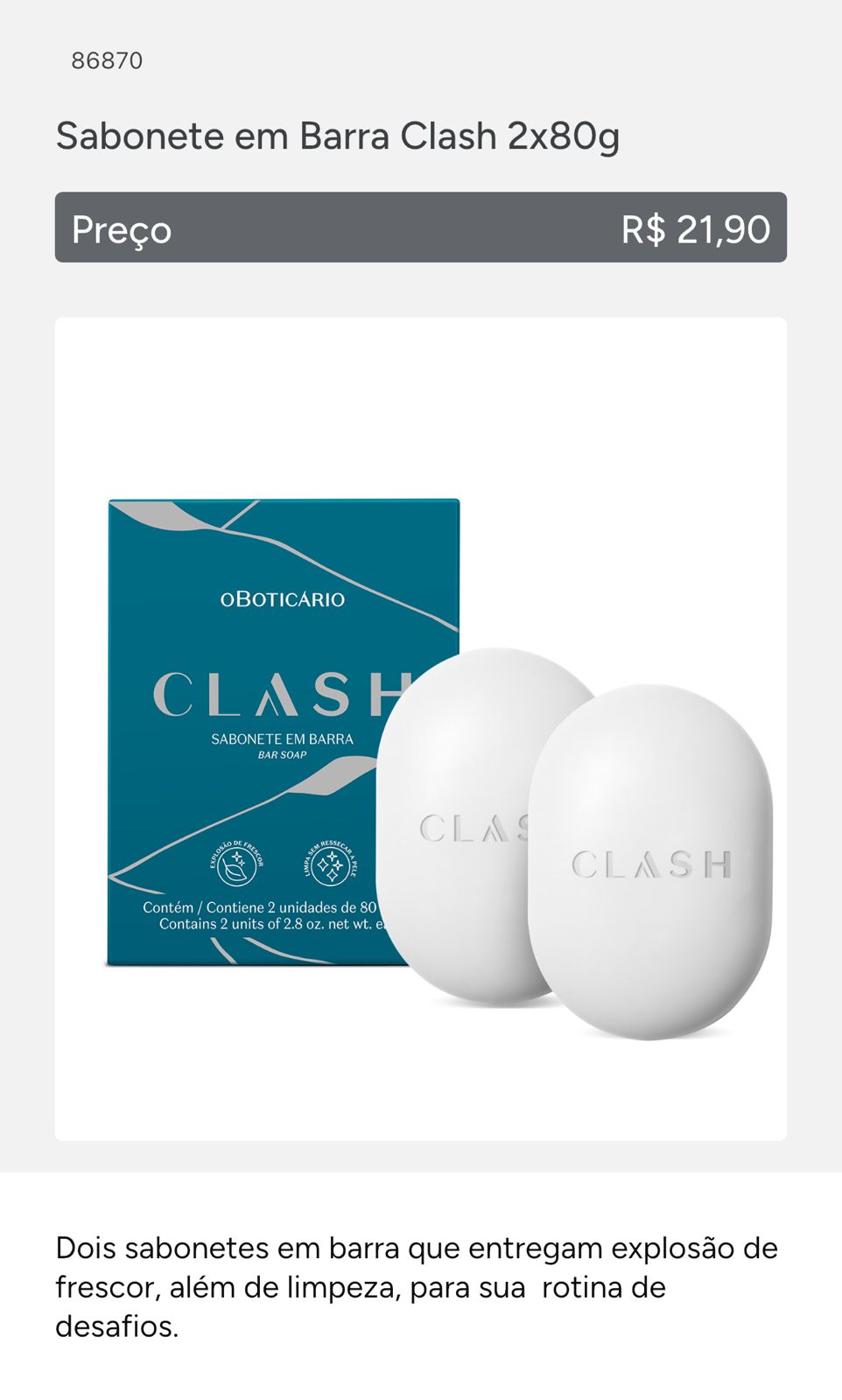 Sabonete em Barra Clash!