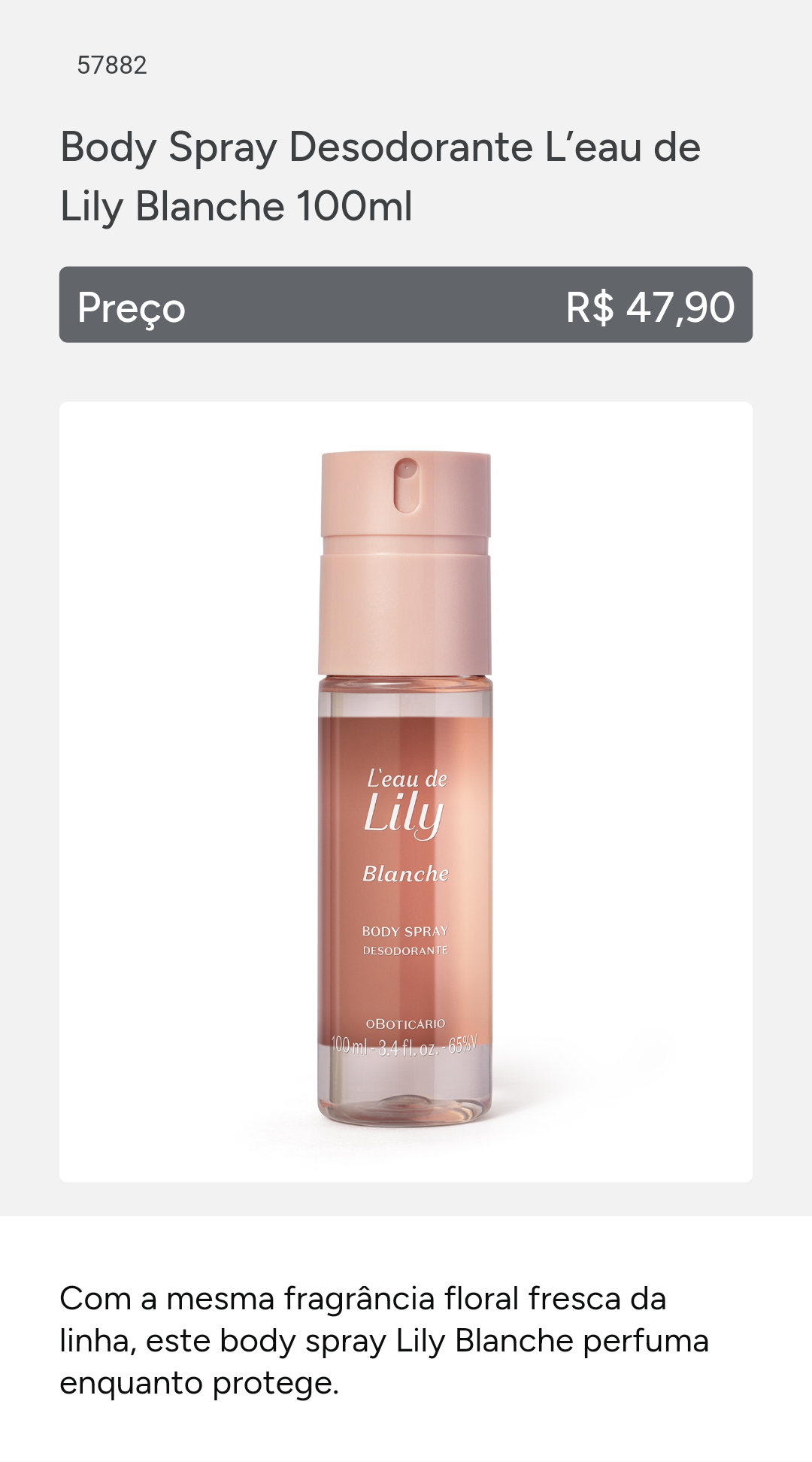 Body Spray Lily Blanche 100ml