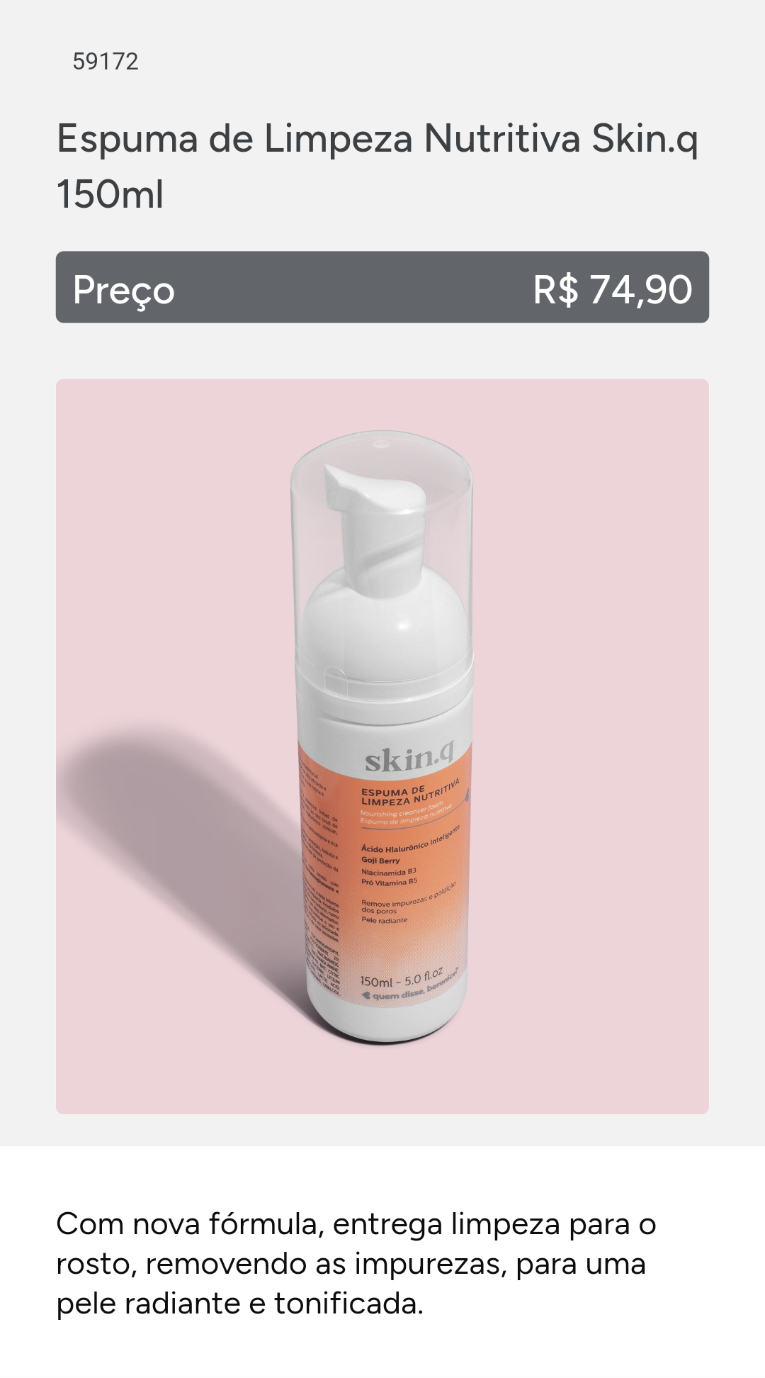 Espuma Limpeza Nutritiva QDB