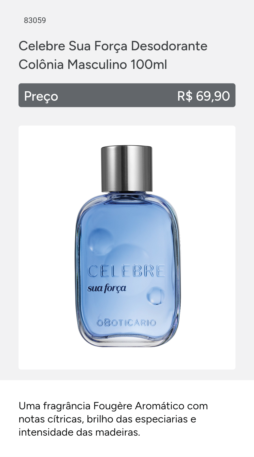 Colônia Celebre Masculino