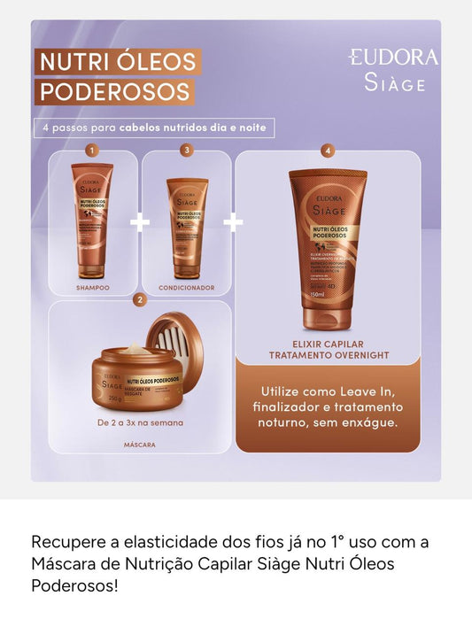Kit SIAGE NUTRI ÓLEOS PODEROSOS 3 itens EUDORA