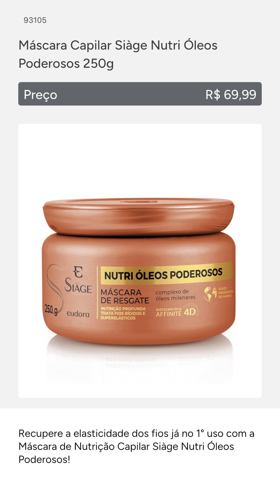 Kit SIAGE NUTRI ÓLEOS PODEROSOS 3 itens EUDORA