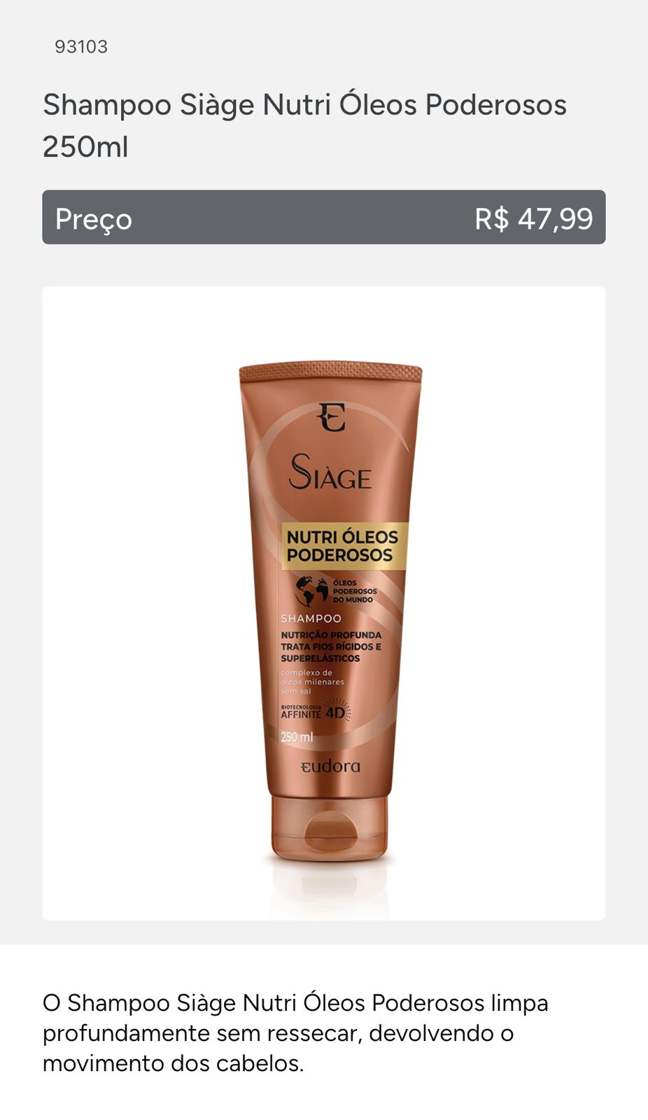 Kit SIAGE NUTRI ÓLEOS PODEROSOS 3 itens EUDORA