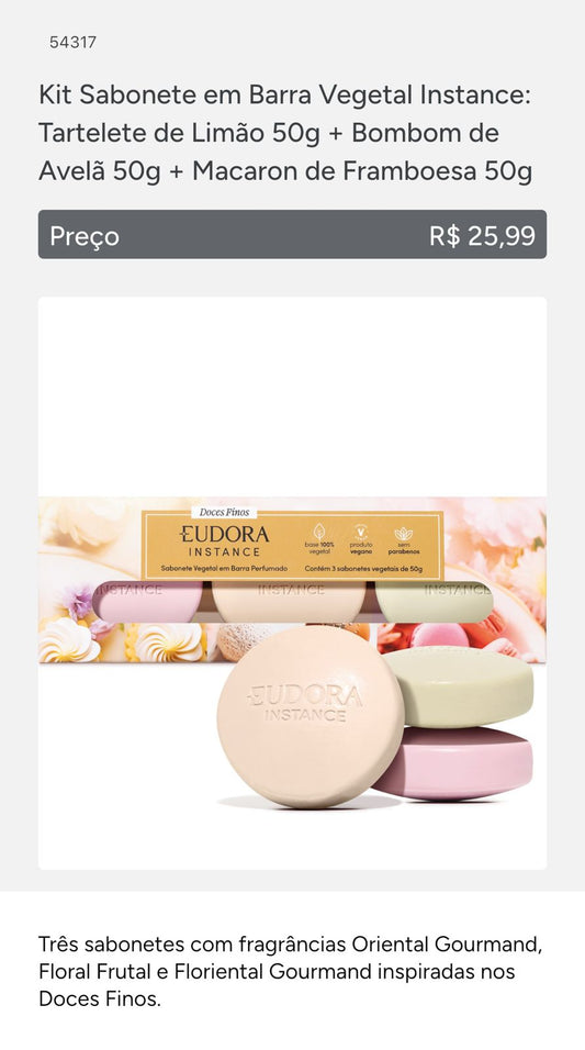 Sabonete Instance Sortido - EUDORA