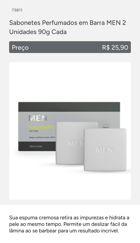 Sabonete em Barra Men 2