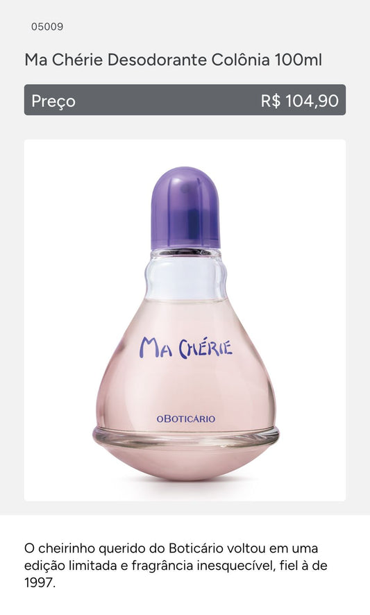 Ma Cherie Colônia 100 ml