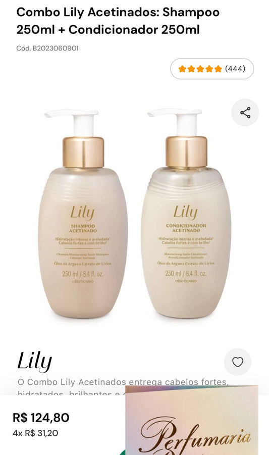 Combo Lily Acetinado Shampoo e Condicionador