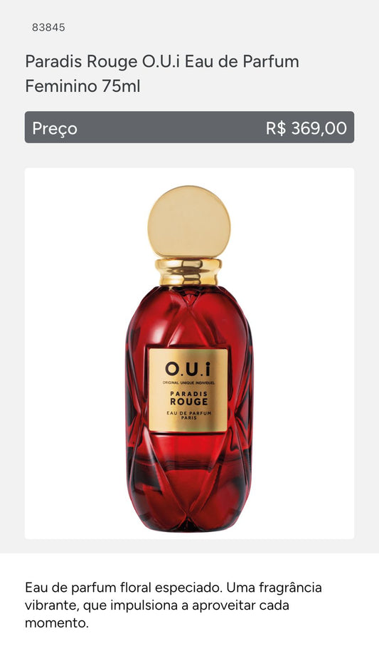 OUI Paradis Rouge 75 ml