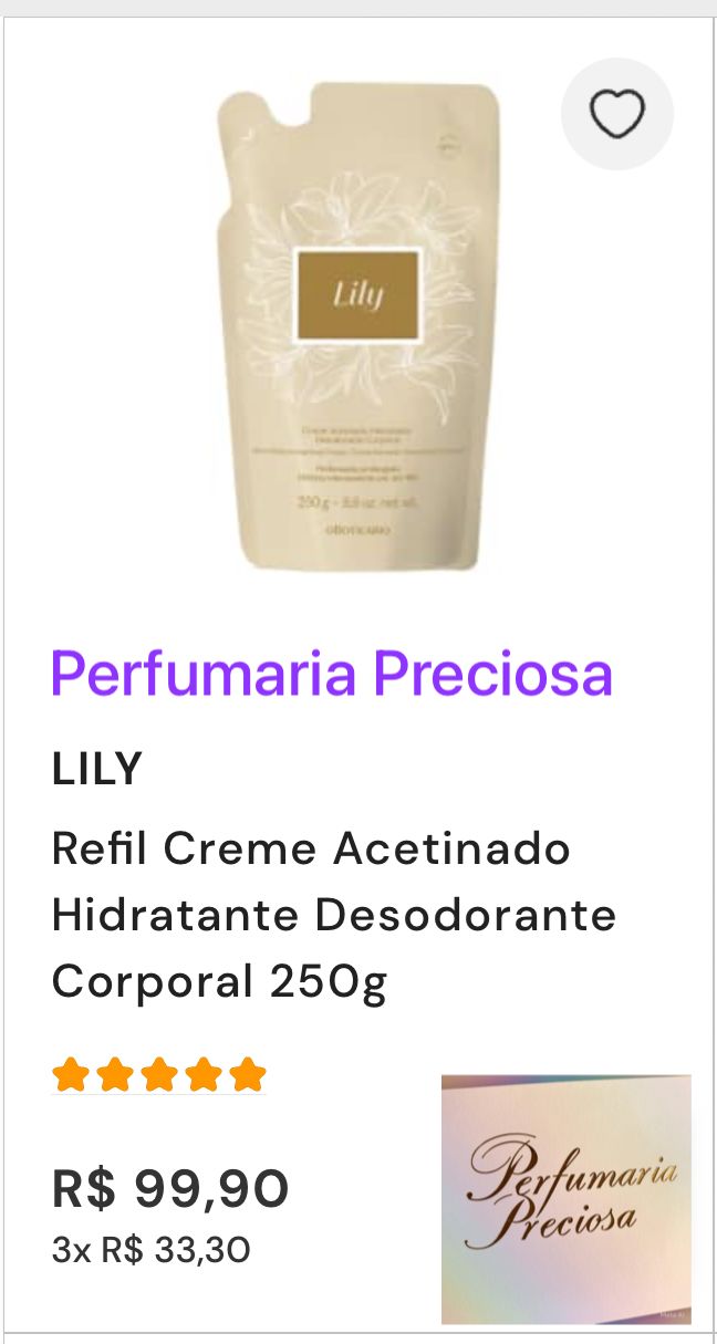 Refil Lily Hidratante Acetinado