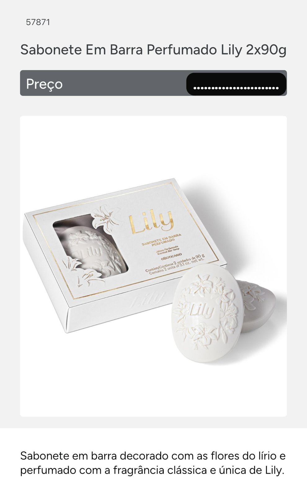 Sabonte LILY duas UNIDADES!